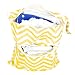 OULII Wave Pattern Washable Reusable Waterproof Zippered Baby Cloth Diaper Nappy Bag Wet Dry Bag Tote with Soft Snap Handle (Yellow)