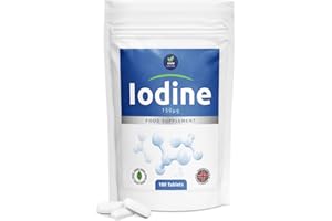 AWM LIFE VITA Iodine Tablets 150mcg x 180 (6 Month Supply) - Vegan High Strength Source of Iodine from Potassium Iodide - Pregnancy Health