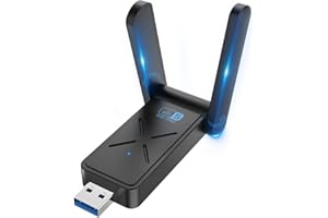 AIWGYIBO Wireless WiFi Dongle Adapter for PC,1300Mbps USB 3.0 Driver Free Dual Band 2.4G/5.8G Ethernet Gigabit Power Expand Network Compatible for Windows XP/Vista/Win 11/Win10/Win8/7/Mac/Linux/Desktop