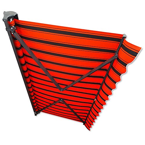 Kassetten-Markise 3 x 2,5 m orangerot-schwarz (Profilfarbe: Anthrazit) Hülsenmarkise Gelenkarmmarkise Sonnenschutz - 2
