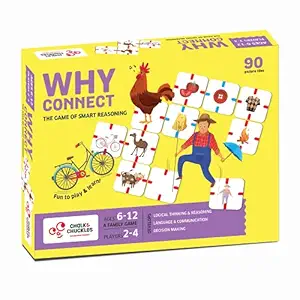 Chalk and Chuckles Why Connect Educational Game of Picture Connection, Smart Gifts for Boys, Girls Age 6-12 Years, Fun and Logical (Multi-Color)