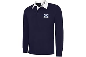 Uneek clothing Scotland Flag Long Sleeve Rugby Shirts. 6 Nations Rugby