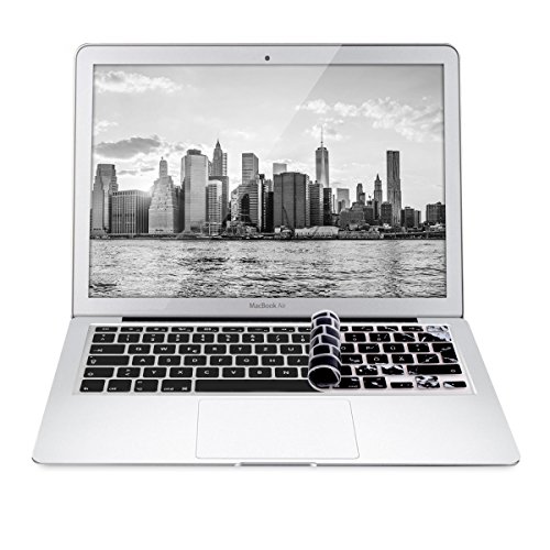 kwmobile Tastaturschutz Apple MacBook Air 13“/ Pro Retina 13“/ 15“ – QWERTZ Silikon Laptop Tastaturfolie – Notebook Tastaturschutzfolie Marmor Design Schwarz Weiß - 2