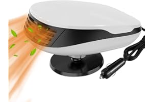 EBKCQ Chauffage de Voiture Dégivrage, 12V 120W Ventilateur de Chauffage Voiture, 2 en 1 Chauffage De Voiture Ventilateur de Refroidissement avec Base Pivotante à 360°, pour Dégivrage et Désembuage