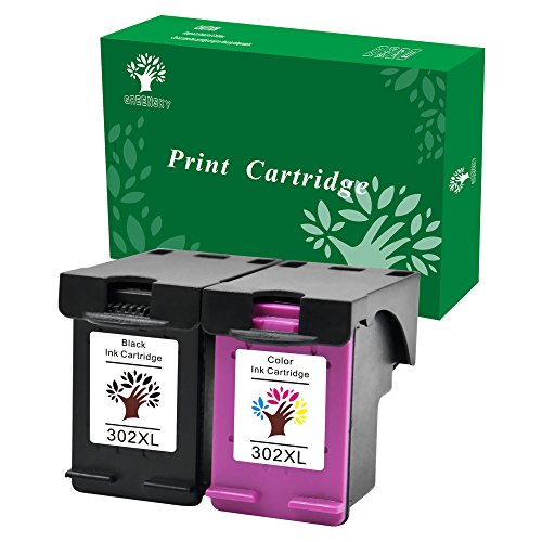 GREENSKY Wiederaufbereitet Tintenpatronen Ersatz für HP 302 XL (1 Schwarz & 1 Tri-Farbe) für HP DeskJet 1110 1115 2130 2132 3630 3632 HP OfficeJet 3830 3831 3832 3833 4650 4651 HP Envy 4520 4521 4522 4523