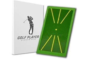 RDRUSEAN Premium Golf Practice Swing mat Path Feedback Golf Training Hitting Mat Advanced Guides and Rubber Backing