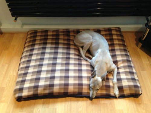 KosiPet® BROWN CHECK Fleece MEDIUM Rhomboid Memory Foam PAD Deluxe Waterproof Dog Bed, Dog Beds, Pet Beds,Pet bed,Petbed,Petbeds,Dogbed,Dogbeds.