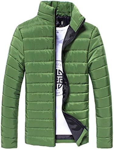 Mens Jacket Coat, DoraMe Slim Winter Zip Coat Warm Stand Collar Jacket Outwear (L, Green)