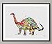 Produktbild COCOMILLA Brontosaurus Dinosaurier Art Print Aquarellmalerei Kunst-Print, für Kinder Kinder Kindergarten-Kunst, Wanddekoration zuhause an der Wand (Nr. 205), Mittel, 16.55 x 23.44