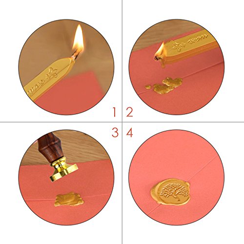 Esnow Manuscrito retro europeo del fuego del t  tem 10 palillos antiguos de la cera de lacre de las PC con sello de lacre  10 colores