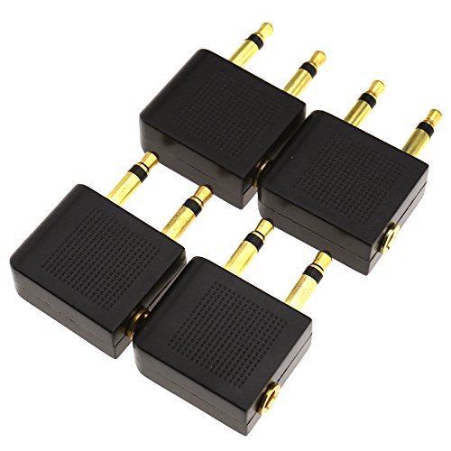 Preisvergleich Produktbild 4x Kopfhörer Flugzeugadapter 3.5mm Klinke Flugzeug Adapter