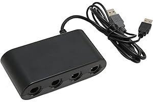 BEWINNER Adaptador de para para PC U, Adaptador de Controlador GC Portátil 3 en 1, 4 Puertos, Adaptador de Controlador de Juego con Función Turobo para para PC