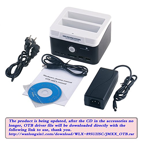 WANLONGXIN WLX-895U2ISC-DE USB 2.0 zu SATA IDE Dual-Steckplätze Extern Festplattenlaufwerk-Dockingstation Mit Kartenleser Und 2 Port USB 2.0 Hub, Für 2.5 3.5 Zoll Festplatte IDE SSD SATA I / II / III (Unterstützung WD IDE-Festplatte) - 5