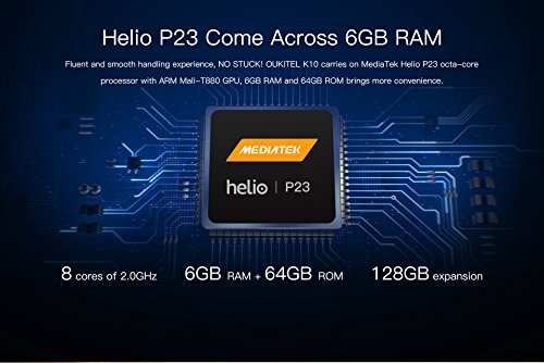 OUKITEL K10 - 6,0 Zoll FHD + (18: 9 alle Bildschirm) Android 4G Smartphone, 11000mAh Akku & 5V / 5A Schnellladung, Octa Core 2.0GHz 6GB + 64GB, Quad-Kamera, Gesichtserkennung - Schwarz