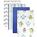 Luvable Friends 4 Pack Flannel Receiving Blankets (Blue Robots)