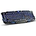 Produktbild Glovion USB verdrahtet 3 Farbe Backlit Spiel Tastatur Professional Drei Grade Helligkeit einstellbar LED beleuchtet Spiel Tastatur-(US Tastaturlayout, QWERTY) -Normal