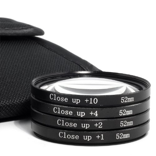 Kit de filtres 52mm bonnette Close up macro  1  2  4  10 pour NIKON D4 D3X D800 D700 D600 D300S D300 D7100 D7000 D5200 D5100 D5000 D3200 D3100 D3000 D90 D80 D70 D60 D50 D40 D3000 D3100 D3200 D5100 D5200 D7000 D600 D90 18-55mm LF57