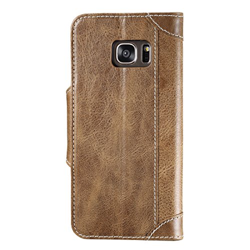 Funda Galaxy S7 Edge Lensun Funda de Cuero Genuino para Samsung Galaxy S7 Edge 5 5 con Cartera para Tarjetas y Cierre Magnetico - Caf S7E-GT-CE reviews Funda Galaxy S7 Edge Lensun Funda de Cuero Genuino para Samsung Galaxy S7 Edge 5 5 con Cartera para Tarjetas y Cierre Magnetico - Caf S7E-GT-CE