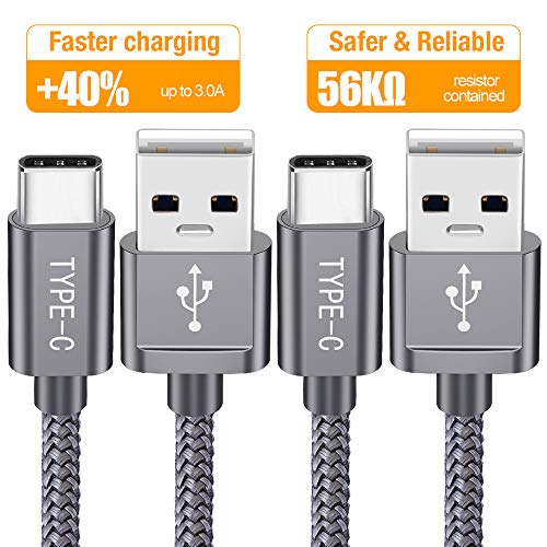C  ble USB C  Lot de 2  2m Snowkids Cable Type C Data Chargeur Connecteur Ultra R  sistant en Aluminium pour Samsung Galaxy S9 S8 A3 A5 2017   Huawei p9 p10  Mate 9 10  LG G5 G6  Sony Xperia XZ Gris 