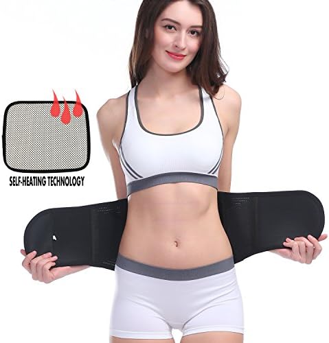 VITOMOR Lumbar Lower Back Support Massage Brace - Removable Self-Heating Magnetic Therapy Belt - Helps Relieve Lower Back Pain and Stress - 2 in 1 Support Belt for Woman and Man (Black, M)