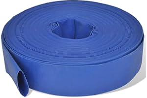 vidaXL Manguera Plana Suministro de Agua de PVC 50 m 2" Azul Goma Contra Fuego
