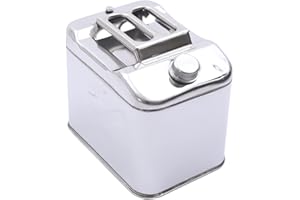 RibasuBB Bidón de acero inoxidable para aceite, depósito de combustible con tubo, 20 litros, portátil, depósito de combustible, bidón de metal para diésel y gasolina