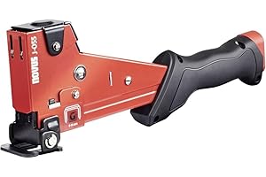 Novus J-055 profesjonalny zszywacz udarowy, Heavy-Duty, szybkie ładowanie, ochrona powierzchni, maks. 175 zszywek 6-14 mm, czerwony