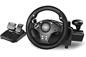 DOYO Volante de Carreras con Pedales y Palanca de Cambios para Xbox 360, PS4, PC, PS 3, Xbox ONE, Android, Nintendo Switch 270° Volante Juegos para Simulador de Conduccio
