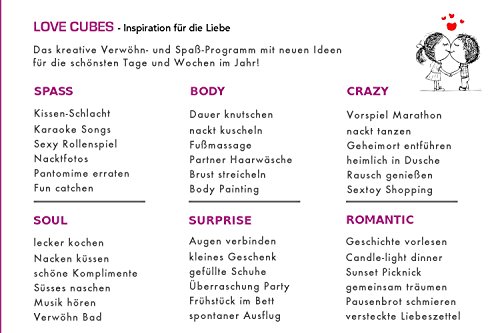 Dieses Geschenk mit über 45.000 Verwöhnideen könnte ihren Partner verrückt machen. LOVE CUBES – Inspiration für die Liebe. Die ausgefallene Geschenkidee! - 2