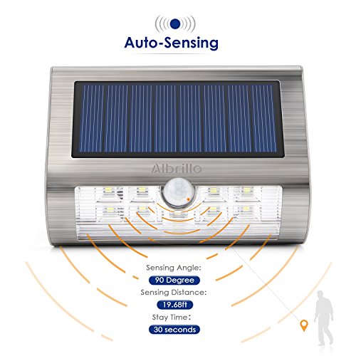 Albrillo Solarleuchten mit Bewegungsmelder, 2er-Pack, 18 LEDs in Kaltweiß - 7