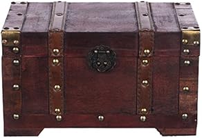 Truhe HS 130524 Truhe, Holztruhe, Schatzkiste,Kiste, Piratenkiste, Kleinm&ouml;bel, Mit Metallbeschl&auml;gen, Antikoptik, Holz, verschieden Gr&ouml;&szlig;en, Maritim, Deko, Hochwertig, Kolonialtruhe, Kolonialstil, Holzbox, Truhe mit Ornamenten . 28 x 17 x 16 cm