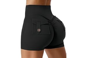 WEISANGMI Gym Shorts for Women Scrunch Bums Butt Lifting Booty Workou Yoga Cargo Shorts Tummy Control Cycling Shorts