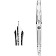 Asvine Penbbs 268 Vacuum Filling Fountain Pen, Transparent Acrylic Piston Absorption Ink Pen with Gift Box, Medium Nib