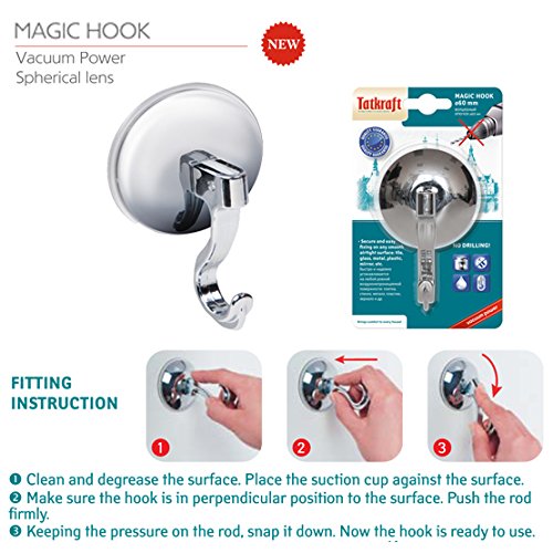 Tatkraft Magic Hook Märchenhafter Haken Handtuchhalter Verchromt mit Saugnapf - 3