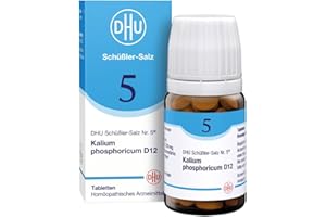 ‎DHU DHU Schüßler-Salz Nr. 5 Kalium phosphoricum D12 – Das Mineralsalz der Nerven und Psyche – das Original – umweltfreundlich im Arzneiglas, 80 St. Tabletten