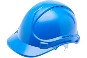 Blackrock Blue Hard Hat, Safety Helmet, For Construction, Mens Womens Unisex, Work Hats, Builder, One Size Adjustable Head Strap, HDPE Protection, UK/EU 2016/425 EN937:2012+A1:2012