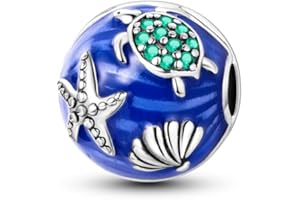 CYCUFF Clip Spacer Charm per bracciale in argento Sterling 925, con zirconi cubici, chiusura a clip, idea regalo per donne e ragazze