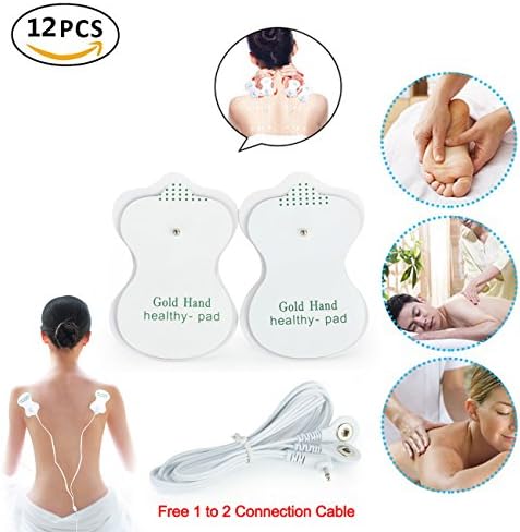 Ferretshop TENS Electrodes Pads Machine Digital Therapy 12 Pack 55mm x 80mm, Self-adhesive Kits for Shoulder Neck Back Foot Feet Pain Relief (55mm x 80mm - 12pack)