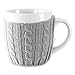 Produktbild HC-Handel 919151 Kaffeetasse in Strickjacke mit Zopfmuster Strick Tasse Trendy 13 x 12 cm weiß/grau