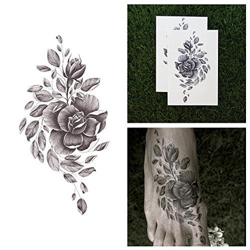 Tattify Rose Temporary Tattoo - Shakin' Like a Leaf (Set of 2)