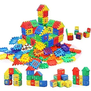 Chocozone 72pcs Blocks House Multi Color Building Blocks with Smooth Rounded Edges - Building Blocks for Kids- Blocks Game for 4 Years Old Girls & Boys