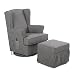 Produktbild aktivshop Ohrensessel Schaukelsessel mit Hocker & Massage, Relaxsessel, Fernsehsessel TV Sessel, Grau