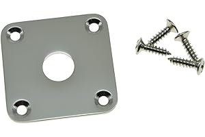 KAISH Nickel Flat Bottom Metal Jack Plate Flat Base Square Jackplate for Les Paul LP Guitars