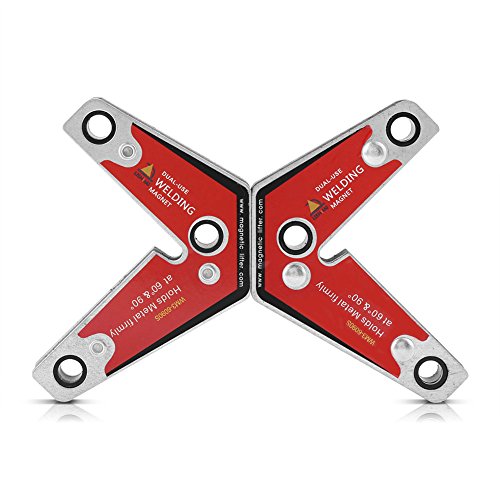 2pcs Aimant de soudage, Keenso Support de Soudage Magnétique Support d'Aimant d'Angle à Souder à Double Usage pour Soudage 60 et 90 Degrés