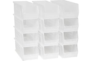 Akro-Mils 30234 Plastic Storage Stacking AkroBin, 15-Inch by 5-Inch by 5-Inch, Clear, Case of 12