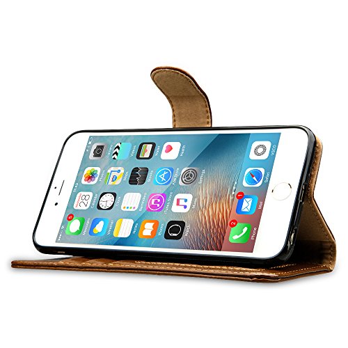 Labato Handytasche fÃ¼r iPhone 6 Plus/ 6s Plus SchutzhÃ¼lle aus Echt Leder Bookstyle HÃ¼lle fÃ¼r i Phone 6 Plus, ZubehÃ¶r fÃ¼r iPhone6 Plus Smartphone, braun, Lbt-I6U-05Z20
