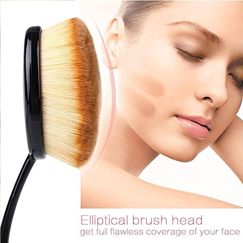 CINEEN 4 Stück professionellen Zahnbürste Pinselset zahnbürstendesign pinsel Make Up Pinsel Set Lippenpinsel Puder Pinsel Make up Tool + Make-up Schwamm - 3