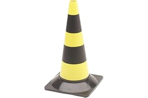 Perel Cono stradale per delimitazione zone, nero/giallo, uso ricreativo, 50 cm