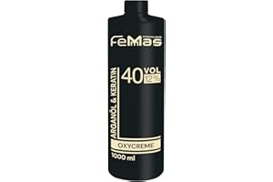 FemMas Oxycreme in 12% 1000 ml I ossidante per colorare e tonificare i capelli, facile da applicare e tenuta ottimale, sviluppatori per risultati uniformi di qualità da salone, developer per capelli