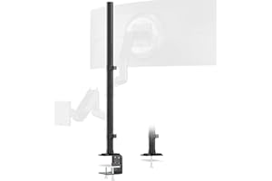 PUTORSEN Palo di Supporto per Monitor Extra Alto 814 mm a 2 Sezioni con Base di Montaggio, Perno Centrale Robusto (Supporta fino a Max.40 kg), 2 Opzioni di Montaggio, Nero